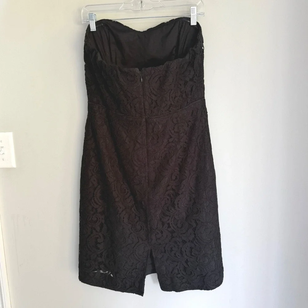 J. Crew Strapless Lace Dress Black LBD Classic Party Cocktail Size 10